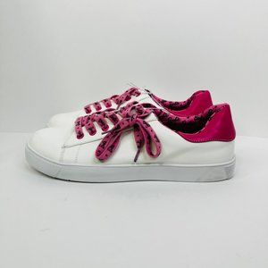 Torrid Barbie Logo Sneakers Womens 10 WW Wide Pink Lace Up Faux Leather 2020